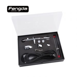 Elite Airbrush Kit FE-183K Precision Dual Action Airbrush Set for Gravity Feed with 3 Cup Sizes and 3 Nozzles (0.3, 0.5 and 0.8mm)
